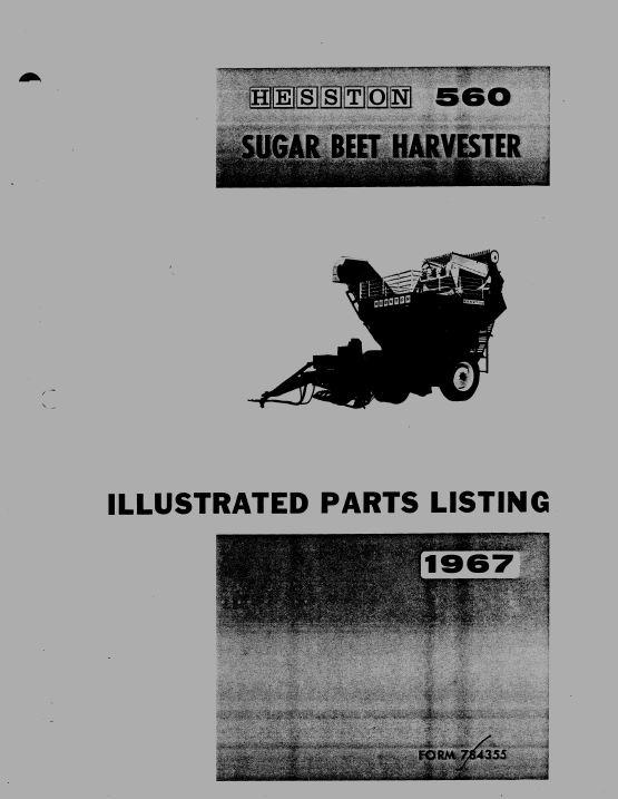 AGCO 520 560 Beet Harvester (1967-68) Parts Book 784355 English