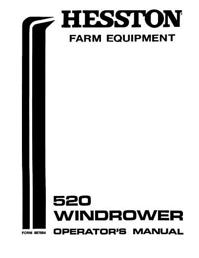 AGCO 520 Windrower (1973, 520T-10100 to 10498) Operator Manual 887554 English 1 AGCO 520 Windrower (1973, 520T-10100 to 10498) Operator Manual 887554 English