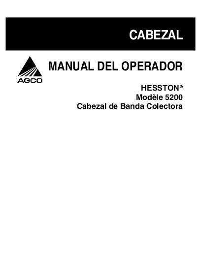 AGCO 5200 Draper Header Operator Manual 700727054G Spanish 1 AGCO 5200 Draper Header Operator Manual 700727054G Spanish