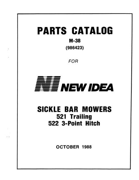 AGCO 521 522 Trailing Mower (3 point, sickle bar) Parts Book 986423 English 1 AGCO 521 522 Trailing Mower (3 point, sickle bar) Parts Book 986423 English