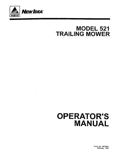 AGCO 521 Trailing Mower (sickle bar) Operator Manual 987035A English