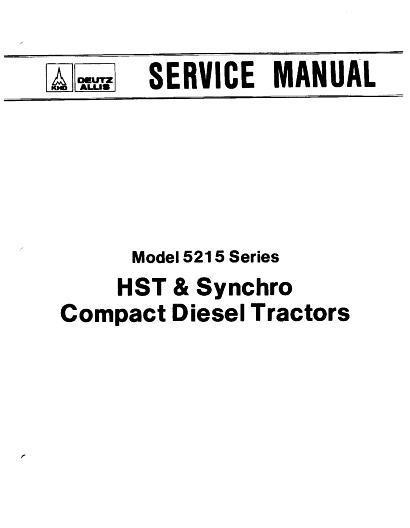 AGCO 5215 Compact Tractor (cover & intro section) Service Manual 79010065 English