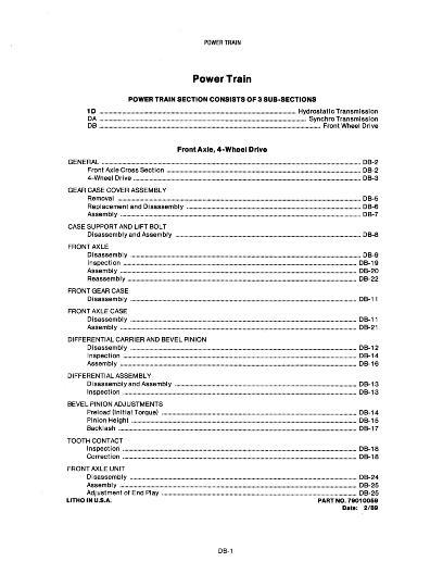 AGCO 5215 Compact Tractor (front axle 4wd section) Service Manual 79010059 English