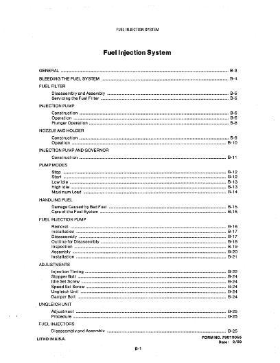 AGCO 5215 Compact Tractor (fuel injection section) Service Manual 79010055 English
