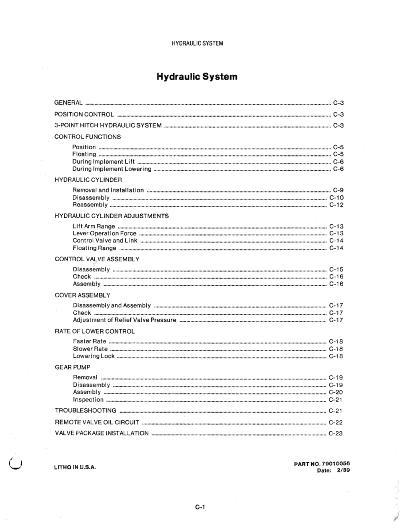 AGCO 5215 Compact Tractor (hydraulics section) Service Manual 79010056 English
