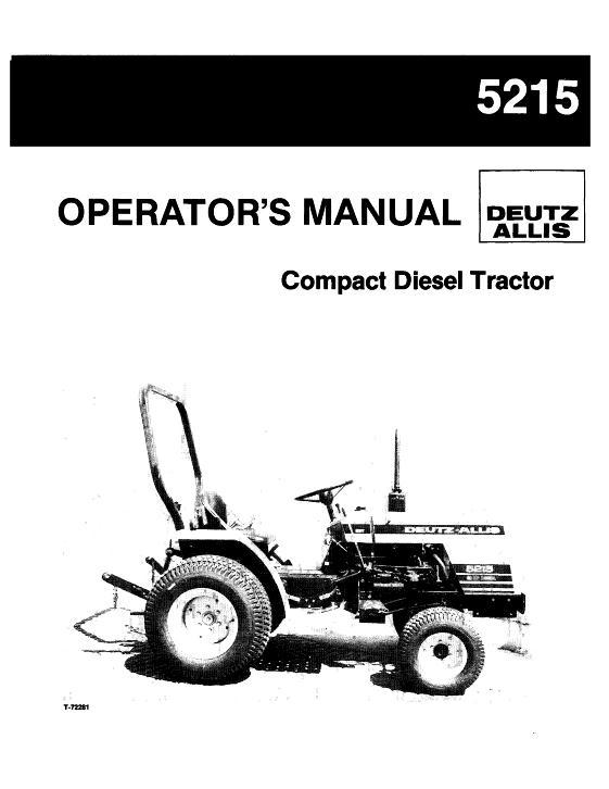 AGCO 5215 Compact Tractor (hydrostatic) Operator Manual 72118510 English 1 AGCO 5215 Compact Tractor (hydrostatic) Operator Manual 72118510 English