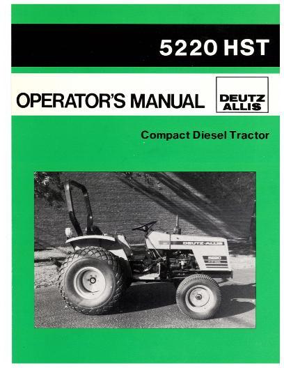AGCO 5220 Compact Tractor (hydro) Operator Manual 72118708 English