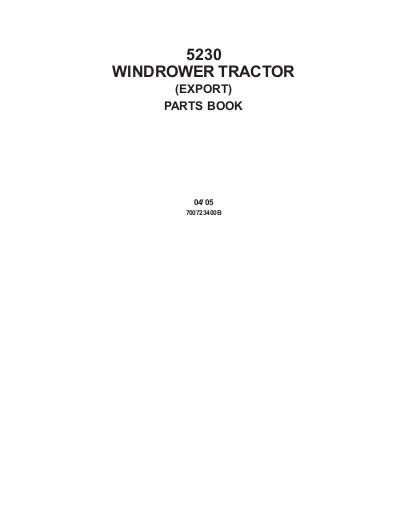 AGCO 5230 Windrower Tractor Parts Book 700723400B English 1 AGCO 5230 Windrower Tractor Parts Book 700723400B English