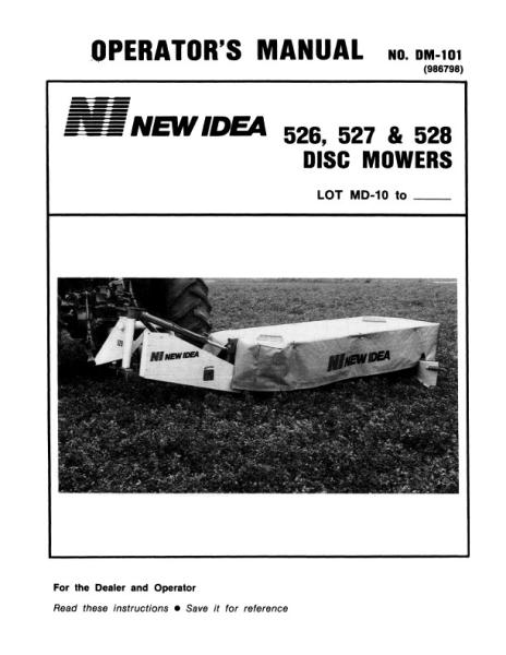 AGCO 526 527 528 Disc Mower Operator Manual 986798 English 1 AGCO 526 527 528 Disc Mower Operator Manual 986798 English