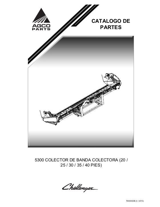 AGCO 5300 Draper Header (20 25 30 35 40 Foot) Parts Book 79036530B Spanish