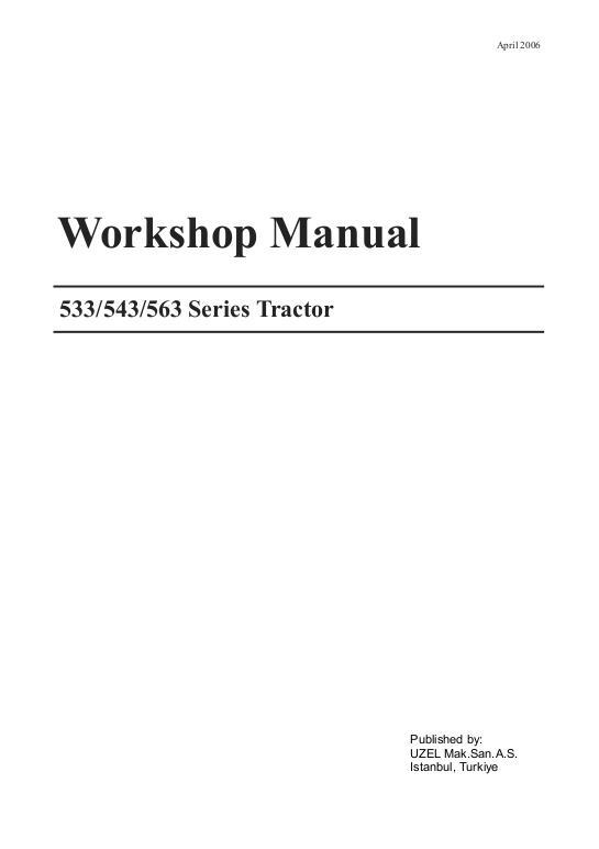 AGCO 533 543 563 Tractor (packet) Service Manual 4283045M2 English