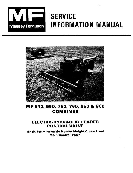 AGCO 540 550 750 760 850 860 Header Control Valve (section) Service Manual 1448640M2 English