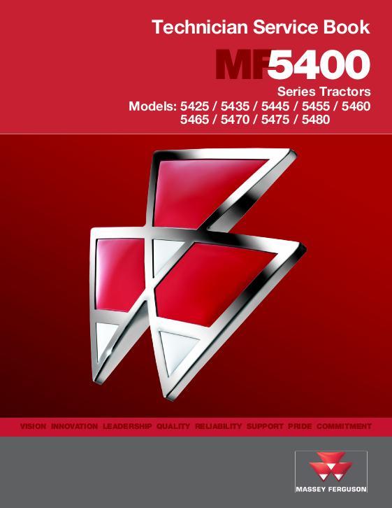 AGCO 5400 Series Tractor Technician Service Book (tier 3) Service Manual 4346406M1 English