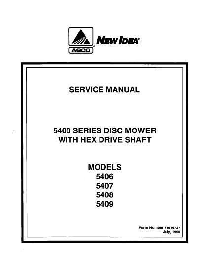 AGCO 5406 5407 5408 5409 5410 Disc Mower (prior sn HKxx101) Service Manual 79016727 English