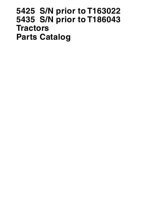 AGCO 5425 5435 Tractor (speedshift) Parts Book 1637479M10 English 1 AGCO 5425 5435 Tractor (speedshift) Parts Book 1637479M10 English