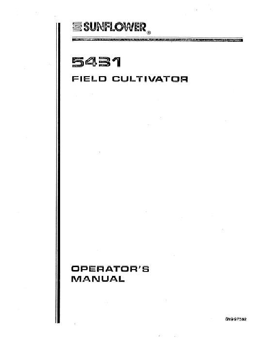 AGCO 5431 Field Cultivator Operator Manual SN997592 English 1 AGCO 5431 Field Cultivator Operator Manual SN997592 English