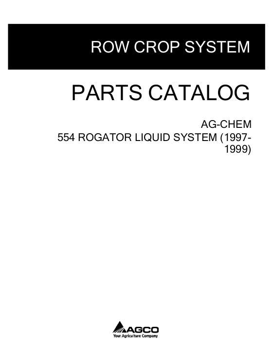 AGCO 544 RoGator (liquid system, 1997-99) Parts Book AG520521P English 1 AGCO 544 RoGator (liquid system, 1997-99) Parts Book AG520521P English