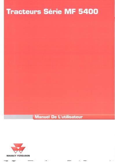 AGCO 5460SA 5470SA 5475SA Tractor (tier 2, Orchard, cab, Dyna-4) Operator Manual 3378859M1 French