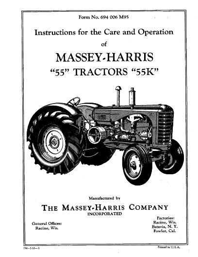 AGCO 55 55K Tractor Operator Manual 694006M95 English 1 AGCO 55 55K Tractor Operator Manual 694006M95 English