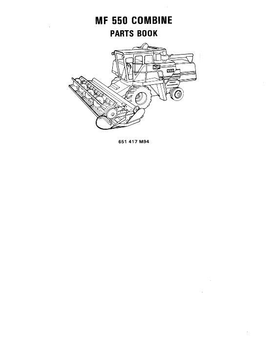 AGCO 550 Self Propelled Combine Parts Book 651417M94 English 1 AGCO 550 Self Propelled Combine Parts Book 651417M94 English
