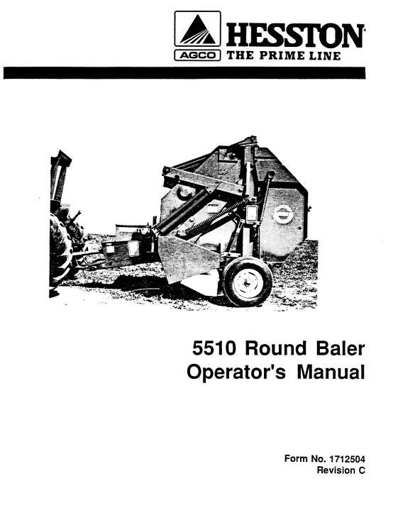 AGCO 5510 Round Baler Operator Manual 1712504 English 1 AGCO 5510 Round Baler Operator Manual 1712504 English