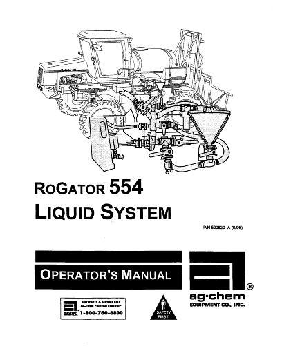 AGCO 554 RoGator (liquid system, 1997-99) Operator Manual AG520520 English 1 AGCO 554 RoGator (liquid system, 1997-99) Operator Manual AG520520 English
