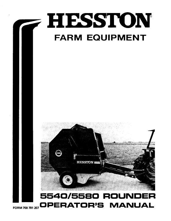 AGCO 5540 (eff sn 3791) 5580 (eff sn 4070) 5580E Round Baler Operator Manual 700701207 English 1 AGCO 5540 (eff sn 3791) 5580 (eff sn 4070) 5580E Round Baler Operator Manual 700701207 English