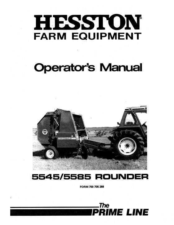 AGCO 5545 5585 Round Baler Operator Manual 700705288 English 1 AGCO 5545 5585 Round Baler Operator Manual 700705288 English