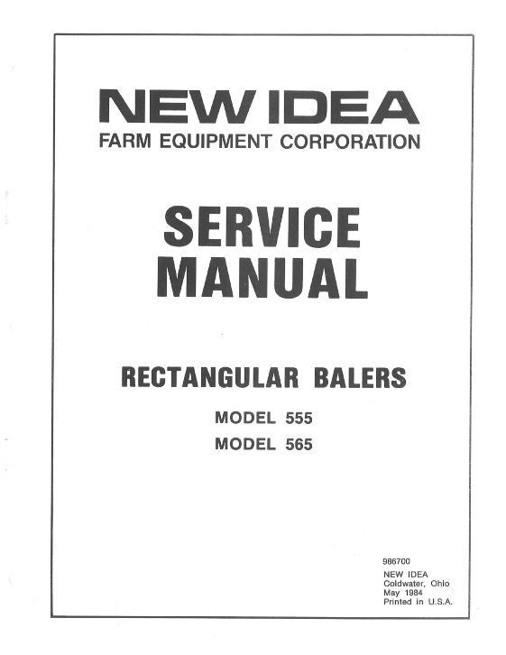 AGCO 555 565 Rectangular Baler Service Manual 986700 English