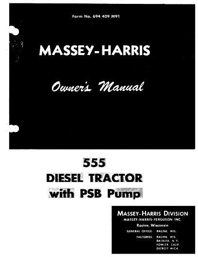 AGCO 555 Tractor (dsl w PSB pump) Operator Manual 694409M91 English 1 AGCO 555 Tractor (dsl w PSB pump) Operator Manual 694409M91 English