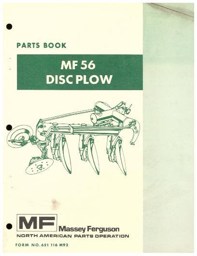 AGCO 56 Disc Plow (reversible) Parts Book 651116M92 English 1 AGCO 56 Disc Plow (reversible) Parts Book 651116M92 English