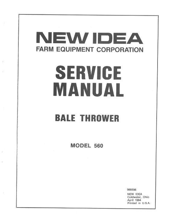 AGCO 560 Bale Thrower Service Manual 986698 English