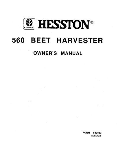 AGCO 560 Beet Harvester (1970) Operator Manual 883553 English 1 AGCO 560 Beet Harvester (1970) Operator Manual 883553 English