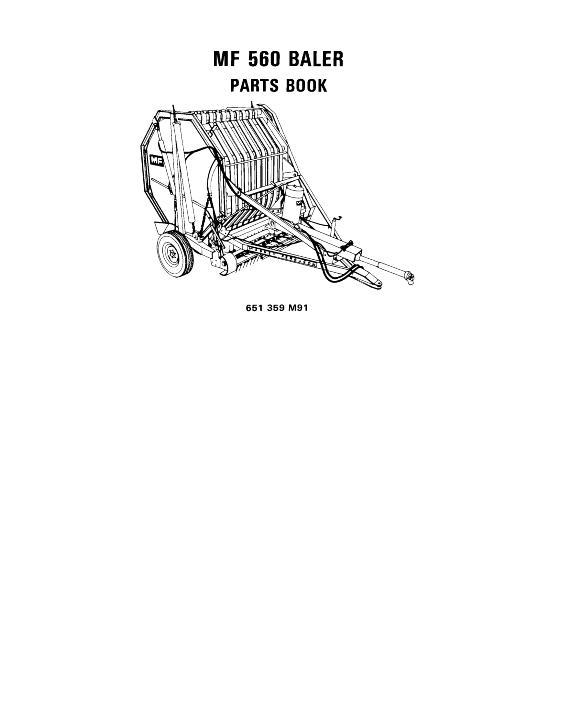 AGCO 560 Round Baler Parts Book 651359M91 English 1 AGCO 560 Round Baler Parts Book 651359M91 English