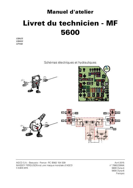 AGCO 5600 Series Technician Service Book Service Manual 7060239M4 French
