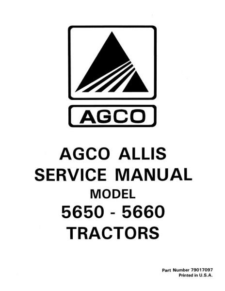 AGCO 5650 5660 Tractor Service Manual 79017097 English