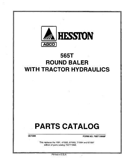 AGCO 565T Round Baler Parts Book 700711868F English 1 AGCO 565T Round Baler Parts Book 700711868F English