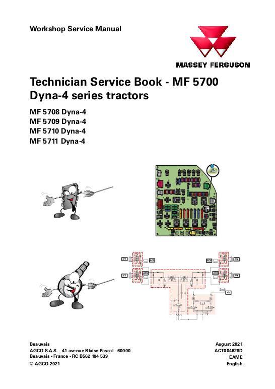 AGCO 5700 Series Tractor (Dyna-4) Technician Service Book Service Manual ACT004628D English