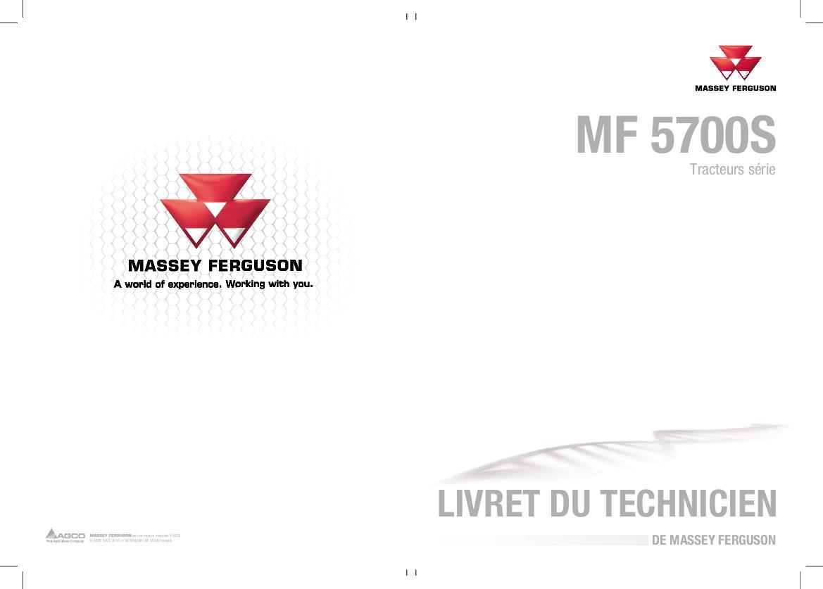 AGCO 5700S Series Tractor Technician Service Book Service Manual ACT0042880 French