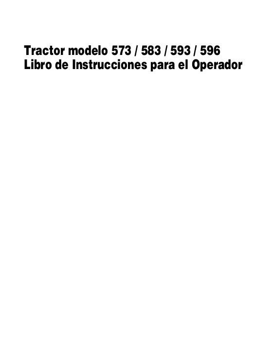 AGCO 573 583 593 596 Tractor Operator Manual 4283397M1 Spanish 1 AGCO 573 583 593 596 Tractor Operator Manual 4283397M1 Spanish