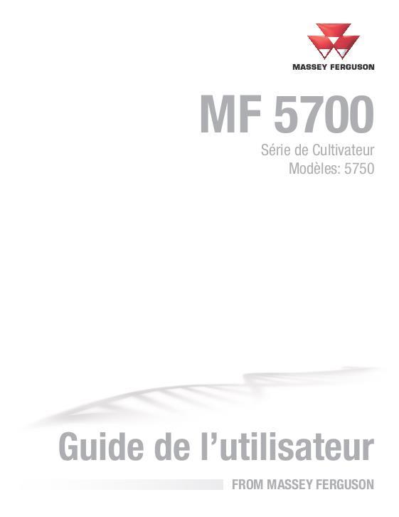 AGCO 5750 Field Cultivator Operator Manual 9971413MFA French 1 AGCO 5750 Field Cultivator Operator Manual 9971413MFA French