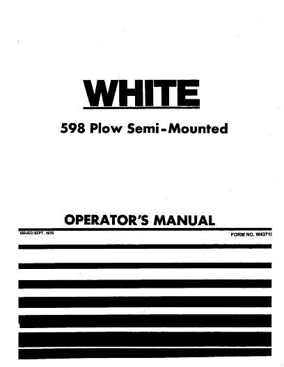 AGCO 598 Moldboard Plow Operator Manual W437183 English 1 AGCO 598 Moldboard Plow Operator Manual W437183 English