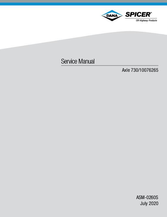 AGCO 5S Series Tractor Dana 730-10076265 Front Axle (section) Service Manual ASM-0260S Spanish
