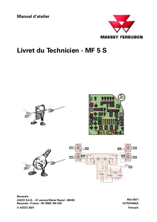 AGCO 5S Series Tractor Technician Service Book Service Manual ACT007062A French
