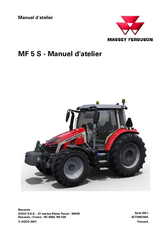 AGCO 5S.105 5S.115 5S.125 5S.135 5S.145 Tractor (packet) Service Manual ACT006740A French