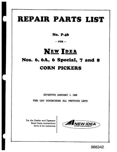AGCO 6 6A 7 8 Corn Picker Parts Book 986342 English 1 AGCO 6 6A 7 8 Corn Picker Parts Book 986342 English