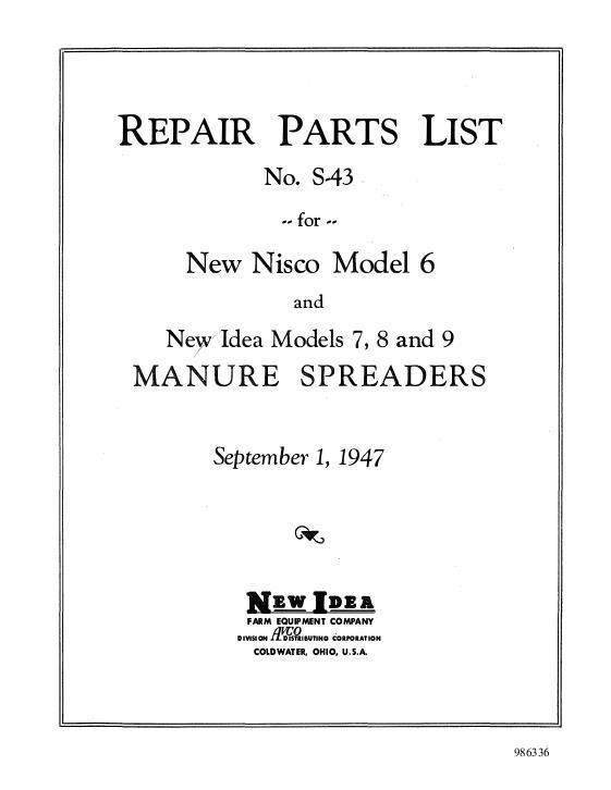 AGCO 6 7 8 9 Manure Spreader Parts Book 986336 English 1 AGCO 6 7 8 9 Manure Spreader Parts Book 986336 English