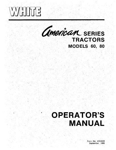 AGCO 60 80 American Series Tractor Operator Manual 432483B English