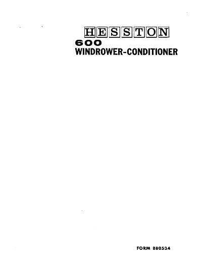 AGCO 600 SP Windrower (1969) Operator Manual 880534 English 1 AGCO 600 SP Windrower (1969) Operator Manual 880534 English