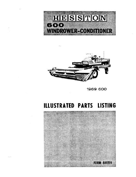 AGCO 600 SP Windrower (1969) Parts Book 881219 English 1 AGCO 600 SP Windrower (1969) Parts Book 881219 English